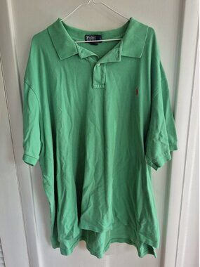 Mens Polo Ralph Lauren Polo Shirt Size 4XB 4XL BIG Gree Golf Short Sleeve Casual